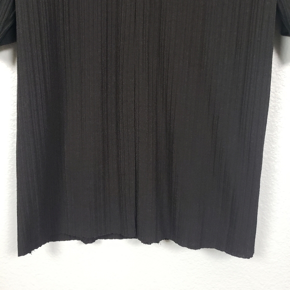 ZARA TRAFALUC Pleated Longline Tunic Oversized V-neck Top Black Sz M - Picture 6 of 10